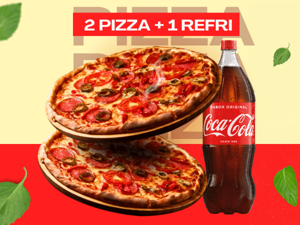 02 Pizzas PP + 1 Refrigerante 1 Litro