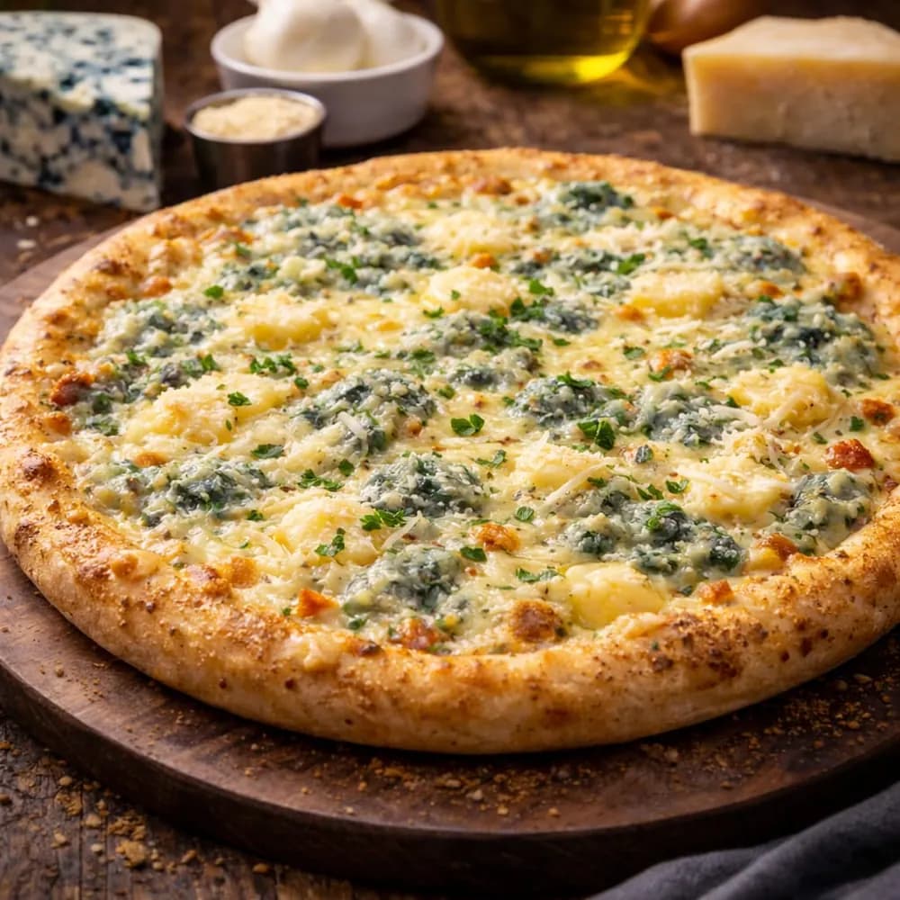 01 Pizza Média Três Queijos + 01 Refri 1L